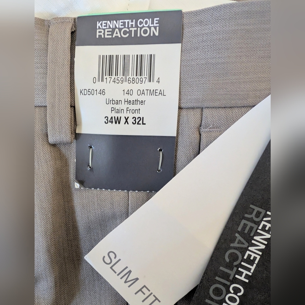 Kenneth Cole Reaction Urban Heather Slim Fit Dress Pants, 34x32 - Picture 4 of 5